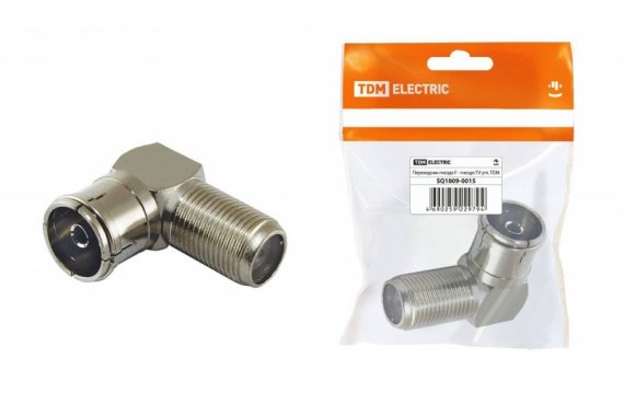 Фотография товара 'Tdm Переходник гнездо F - гнездо TV угловой, SQ1809-0015'