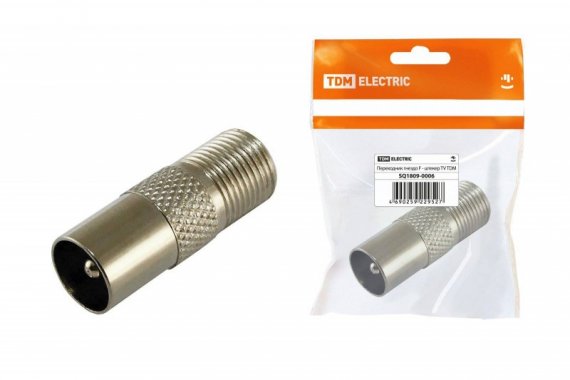 Фотография товара 'Tdm Переходник гнездо F - штекер TV, SQ1809-0006'