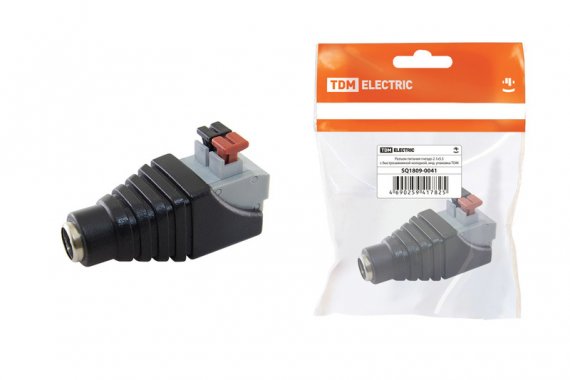 Фотография товара 'Tdm Разъём питания гнездо 2.1х5.5 с быстрозажимной колодкой, SQ1809-0041'