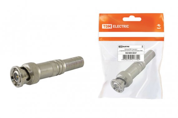 Фотография товара 'Tdm Штекер BNC под винт с пружиной металл, SQ1809-0037'