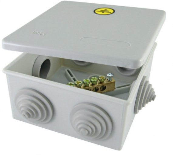 Фотография товара 'Tdm Коробка уравнивания потенциалов (КУП) ОП 85х85х40 мм, шина 6х9, 8 групп, IP44, SQ1401-1360'