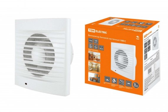Фотография товара 'Tdm Вентилятор бытовой настенный 100 С SQ1807-0001'