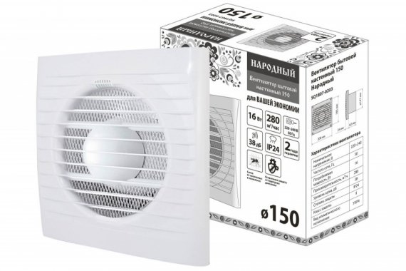 Фотография товара 'Tdm Вентилятор бытовой настенный 150 Народный SQ1807-0203'