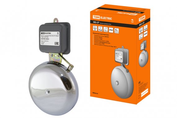 Фотография товара 'Tdm Звонок громкого боя МЗ-2Т-150мм 78дБ 220В SQ1903-0002'