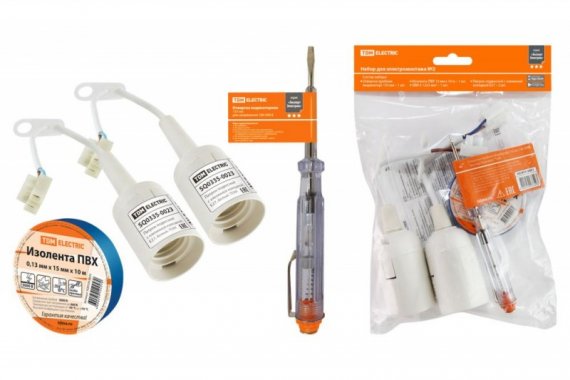 Фотография товара 'Tdm Набор для электромонтажа НЭМ-2, индикатор, изолента 15х10м, 2хЕ27 ЗВИ 2х5мм2, ЭкспертЭлектрик, SQ1017-0202'
