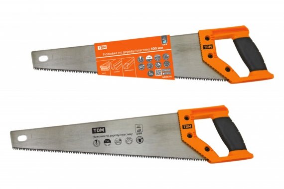 Фотография товара 'Tdm Ножовка по дереву/пластику , закаленные зубья, прорезиненная рукоятка, "Алмаз", SQ1035-0102'