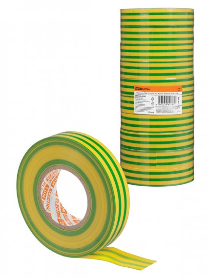 Фотография товара 'Tdm SQ0526-0087 Изолента ПВХ 0,15х19 мм Желто-Зеленая 25 м'