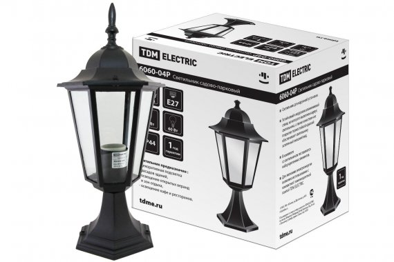 Фотография товара 'Tdm Светильник 6060-04Р садово-парковый шестигранник, 60 Вт, стойка, SQ0330-3003'