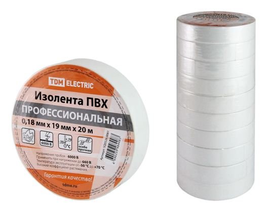 Фотография товара 'Tdm Изолента ПВХ профессиональная 0,18х19мм SQ0526-0061'
