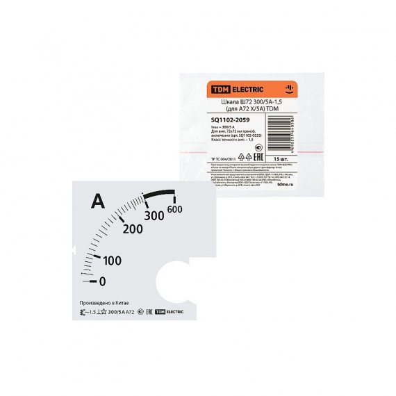 Фотография товара 'Tdm SQ1102-2064 Шкала Ш72 800/5А-1,5 (для А72 Х/5А)'