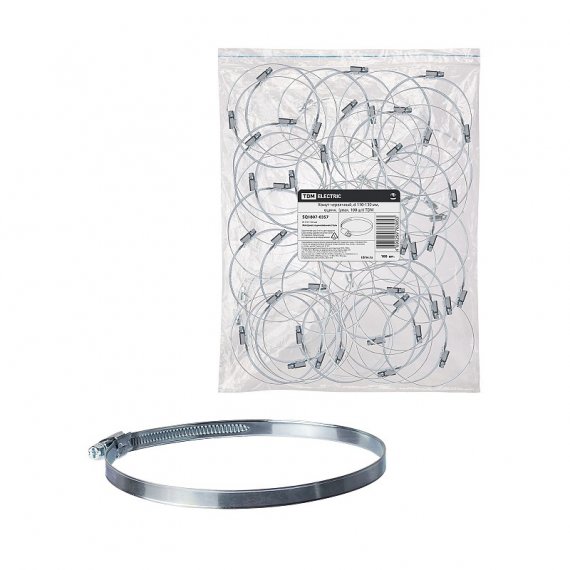 Фотография товара 'Tdm SQ1807-0357 Хомут червячный, d 110-130 мм, оцинк'