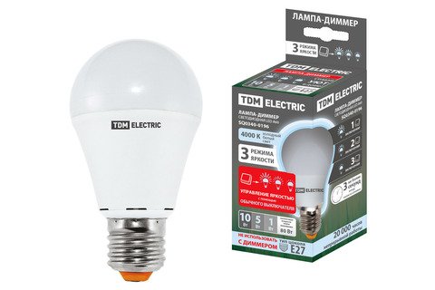 Фотография товара 'Tdm Лампа светодиодная А60 - 10 Вт-230 В -4000 К–E27'