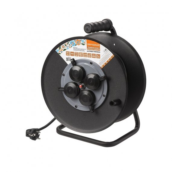 Фотография товара 'Tdm SQ1307-0160 Удлинитель силовой УХз16-004 (метал. катушка, А3, 4 места IP44/30 м'