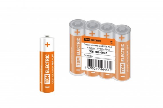 Фотография товара 'Tdm Элемент питания LR03 AAA Alkaline 1,5V SR-4 SQ1702-0032'