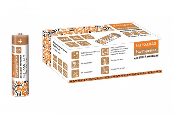 Фотография товара 'Tdm Элемент питания R03 AAA Zinc Carbon 1,5V SH-4 Народный SQ1702-0019'