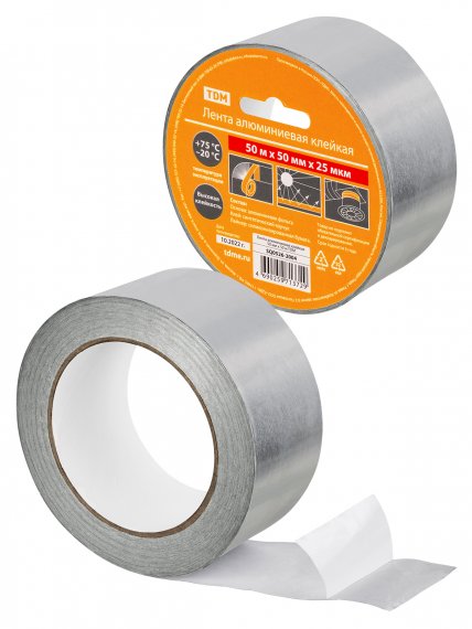 Фотография товара 'Tdm Лента алюминиевая клейкая 50 мм х 50 м, SQ0526-2004'