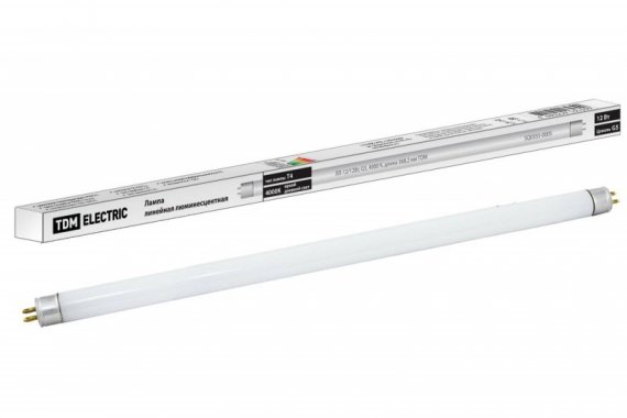Фотография товара 'Tdm Лампа люминесцентная линейная двухцокольная ЛЛ-12/12Вт, T4/G5, 4000 К SQ0355-0005'