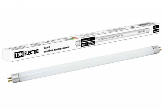 Фотография товара 'Tdm Лампа люминесцентная линейная двухцокольная ЛЛ-12/8Вт, T4/G5, 4000 К SQ0355-0003'