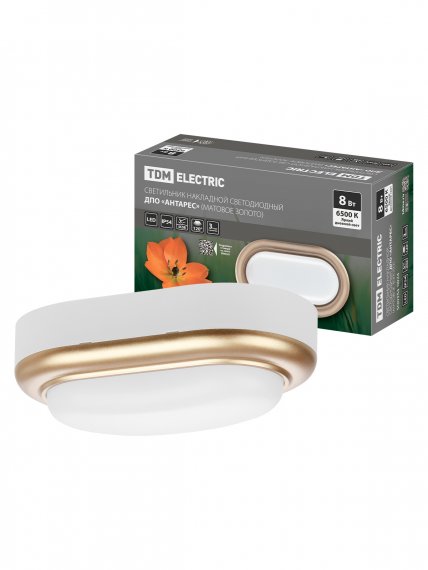 Фотография товара 'Tdm SQ0354-0024 Светильник накладной LED ДПО "Антарес" 8Вт 6500К овал 168*100*58 мм'
