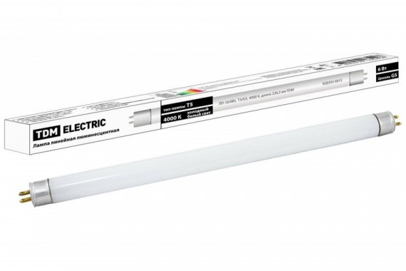 Фотография товара 'Tdm Лампа люминесцентная линейная двухцокольная ЛЛ-16/6 Вт, T5/G5, 4000 К SQ0355-0015'