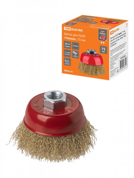 Фотография товара 'Tdm SQ1096-0209 Щетка для УШМ "чашка", 75 мм, гайка М14'