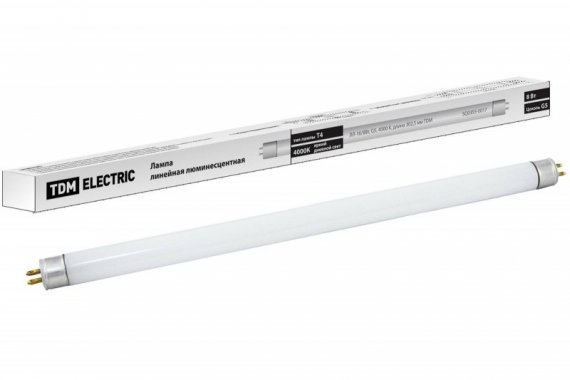 Фотография товара 'Tdm Лампа люминесцентная линейная двухцокольная ЛЛ-16/8 Вт, T5/G5, 4000 К SQ0355-0017'