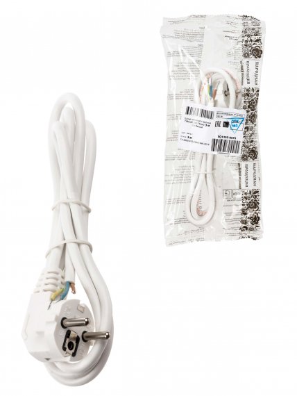 Фотография товара 'Tdm Шнур сетевой с вилкой ПВСмб 3x0,75мм2 3м, SQ1305-0576'