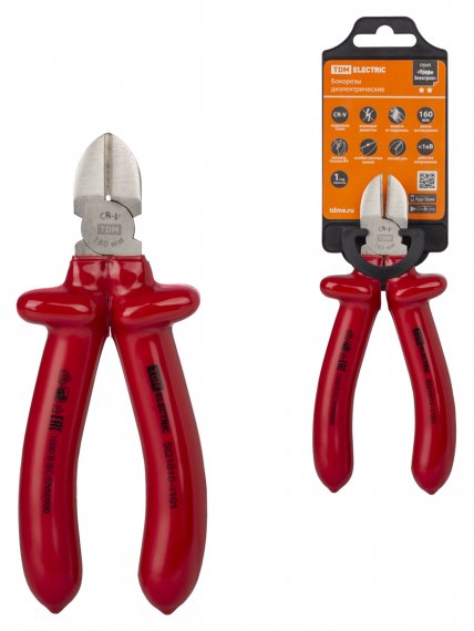 Фотография товара 'Tdm Бокорезы диэлектрические, 160 мм, 1000 В, CR-V, «ПрофиЭлектрик», SQ1010-1101'