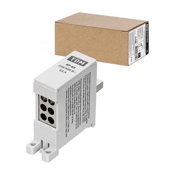 Фотография товара 'Tdm SQ0823-0113 Клемма распределительная на DIN-рейку КР-63 1П 63А (6х10мм?)'