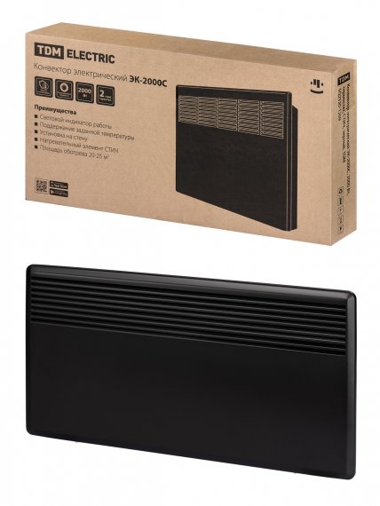 Фотография товара 'Tdm Конвектор электрический ЭК-2000С, 2000 Вт, термостат, СТИЧ, SQ2520-1209'