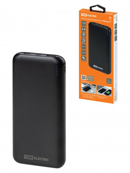 Фотография товара 'Tdm SQ1703-0007 Внешний аккумулятор "Юкон 7", 10 000 mAh, 3 А, Quick Charge 3.0'