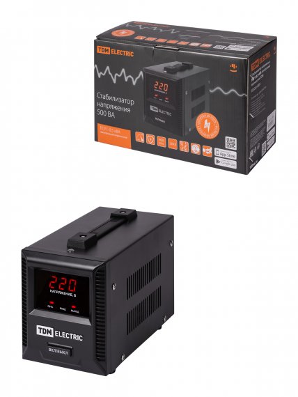 Фотография товара 'Tdm Стабилизатор напряжения БСР1-0,5 кВА электронный переносной, SQ1201-0031'