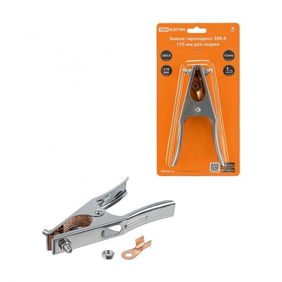 Фотография товара 'Tdm SQ0541-0302 Зажим «крокодил» 300 А 170 мм для сварки'