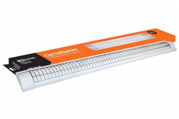 Фотография товара 'Tdm Светильник ЛПБ3017В (с решеткой) 2х36 Вт Т8/G13 SQ0305-0069'