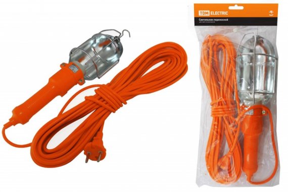 Фотография товара 'Tdm Светильник переносной УП-2Р круглая вилка 2Р/5метров SQ0306-0004'