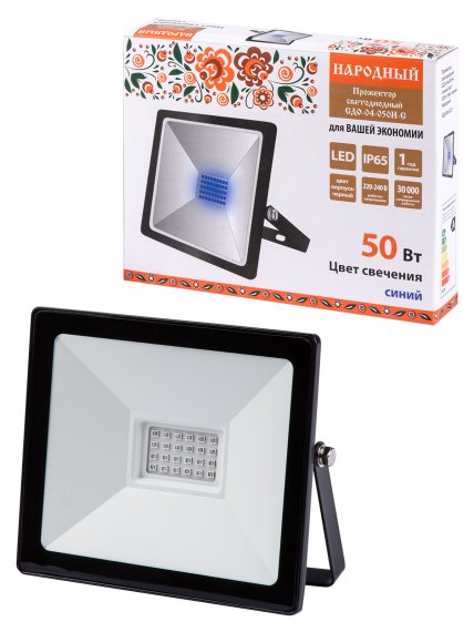 Фотография товара 'Tdm Прожектор светодиодный СДО-04-050Н-С (синий свет) 50 Вт, IP65, SQ0336-0231'