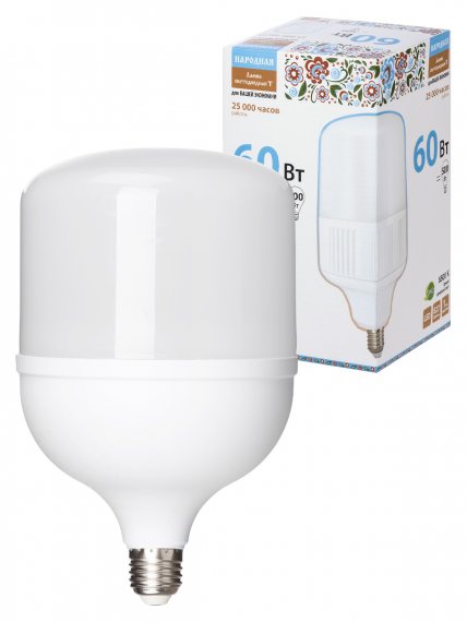 Фотография товара 'Tdm Лампа светодиодная T-60 Вт-230 В-6500 К–E27 (135x225 мм) , SQ0340-1649'