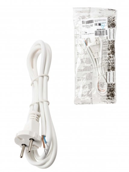 Фотография товара 'Tdm Шнур сетевой с вилкой ПВСмб 2x0,75мм2 3м, SQ1305-0572'