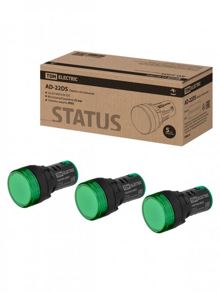 Фотография товара 'Tdm SQ0702-0092 STATUS Лампа сигнальная AD-22DS, LED, d22 мм, 24-440 В AC/DC, IP65'