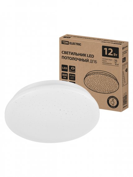 Фотография товара 'Tdm SQ0329-9004 Светильник LED потолочный ДПБ 02, 12 Вт, 6000 К'