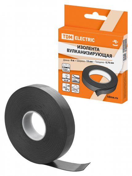 Фотография товара 'Tdm SQ0526-0604 Изолента вулканизирующая 19 мм 9 метров (до 10 кВ)'