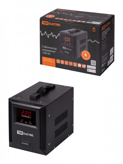 Фотография товара 'Tdm Стабилизатор напряжения БСР1-1,5 кВА электронный переносной, SQ1201-0033'