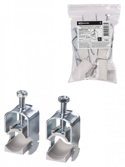 Фотография товара 'Tdm Зажим кабельный для С-профиля, диаметр кабеля 6-12 мм, SQ0804-0040'