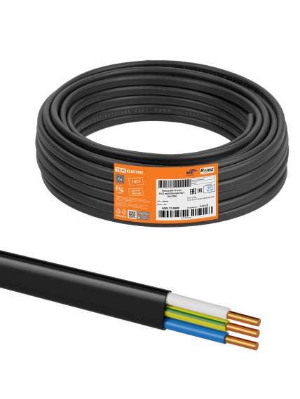 Фотография товара 'Tdm SQ0117-0470 Кабель ВВГ-П нг(А) 3х2,5 ок(N, PE)-0,66 ГОСТ'