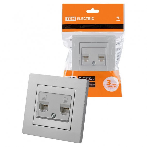 Фотография товара 'Tdm SQ1816-0244 Розетка компьютерная двойная RJ45'