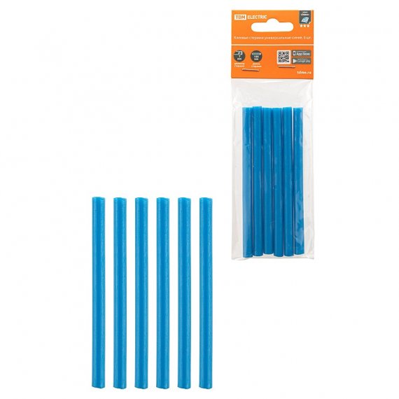 Фотография товара 'Tdm SQ1024-0503 Клеевые стержни универсальные синие, 7 мм x 100 мм'
