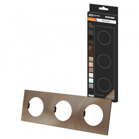 Фотография товара 'Tdm SQ1819-0457 Рамка тройная бронза, алюминий, текстурированный, "Байкал"'