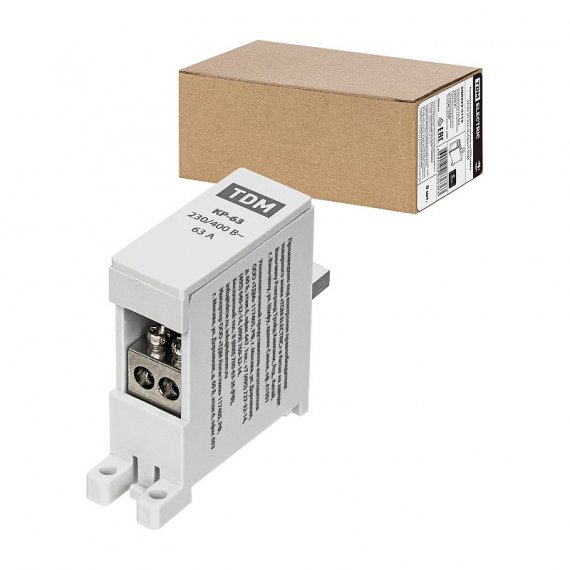 Фотография товара 'Tdm SQ0823-0110 Клемма распределительная на DIN-рейку КР-63 1П 63А'