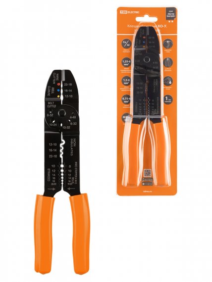 Фотография товара 'Tdm Клещи обжимные КО-У, универсальные (обжим, зачистка, винторез), SQ1001-0008'