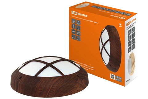 Фотография товара 'Tdm Светильник ФБУ 05-2х20-014 "Бриз 2" венге с решеткой IP64 SQ0328-0316'